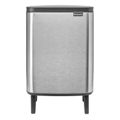 Cubo de basura Bo alto 12 L, Acero cepillado mate