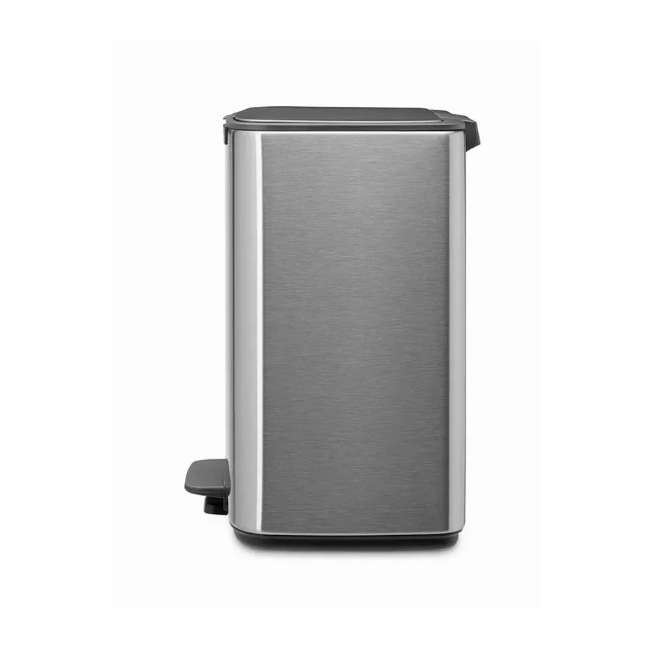 Cubo de basura con pedal Bo 12 L, Acero mate antihuellas