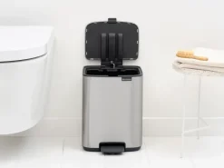 Cubo de basura con pedal Bo 7 L, Acero mate antihuellas