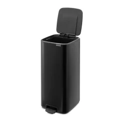 Cubo de basura con pedal Bo 30 L, Negro mate