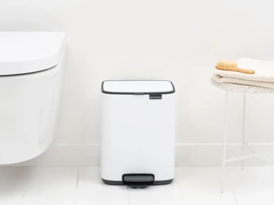 Cubo de basura con pedal Bo 7 L, Blanco