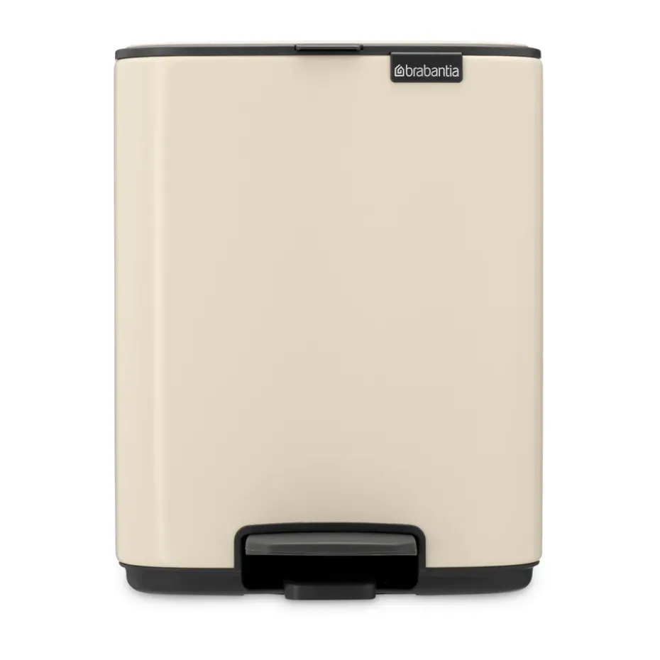 Cubo de basura con pedal Bo 7 L, Beige suave