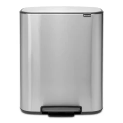 Cubo de pedal Bo 2x30 L, acero mate