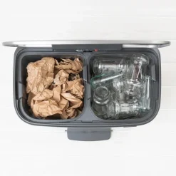 Cubo de pedal Bo 2x30 L, acero mate