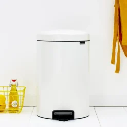 Cubo de pedal newIcon 20L, White (blanco)