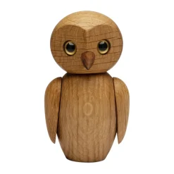 Decoración búho Clever 10 cm, Roble