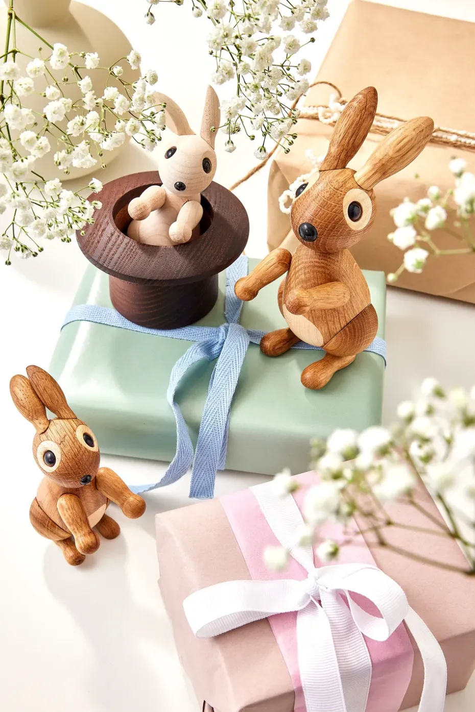 Decoración conejo Bounce 9,5 cm, Roble