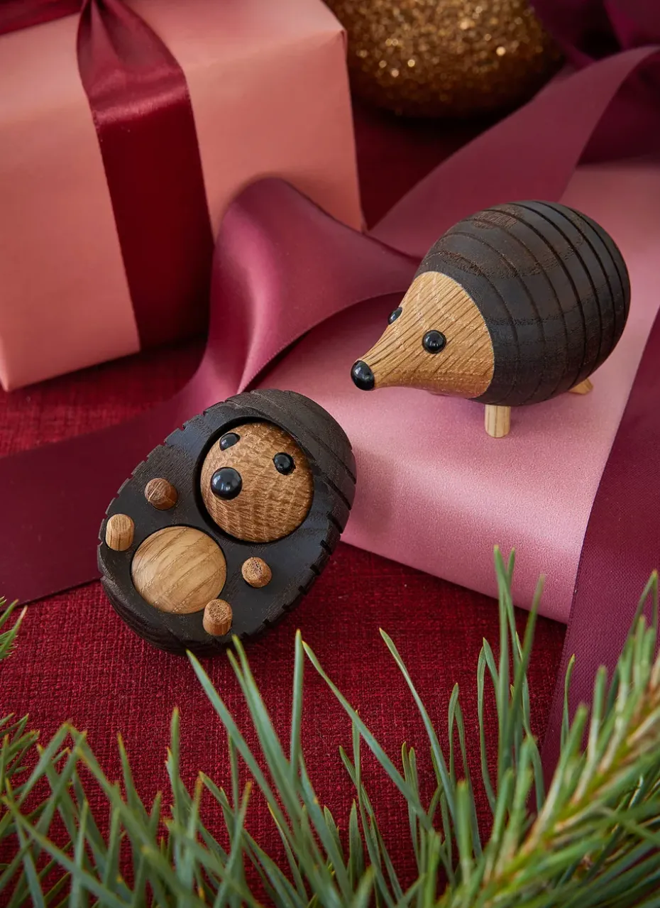 Decoración erizo Stick 4,5 cm, Fresno tratado térmicamente