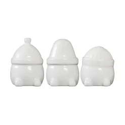 Decoración navideña Hipster Triplets, set de 3, Shiny white