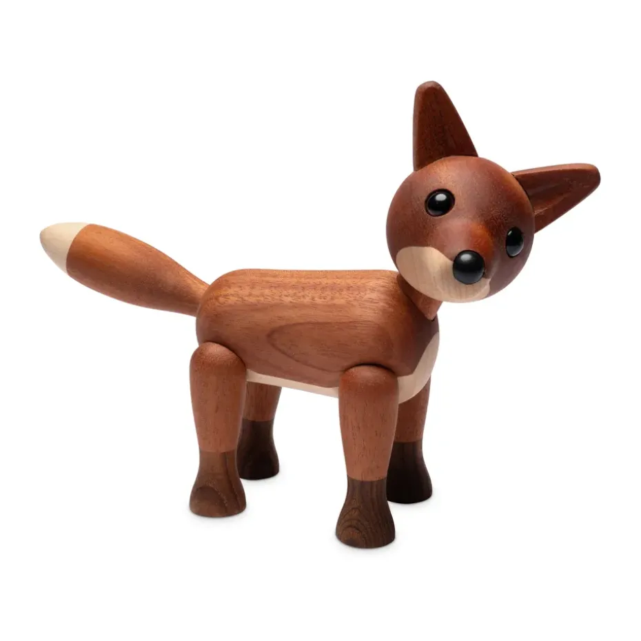 Decoración zorro Foxy 12 cm, Caoba