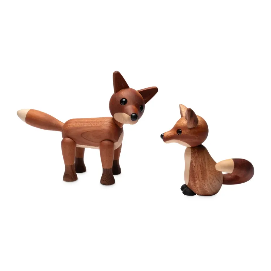 Decoración zorro Roxy 10 cm, Caoba