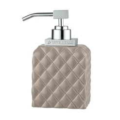 Dispensador de jabón Portia, marrón-plata