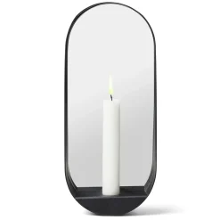 Espejo / Candelabro ovalado Glim 12x28 cm, negro