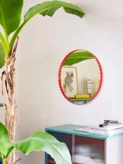 Espejo Arcs Mirror Ø60 cm, Red