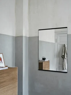 Espejo de pared rectangular 70x100 cm, Black
