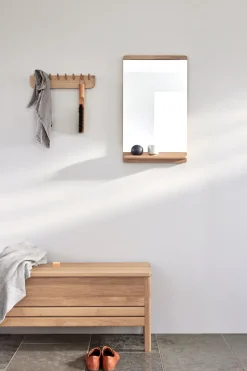 Espejo de pared Rim 40x68 cm, Roble blanco