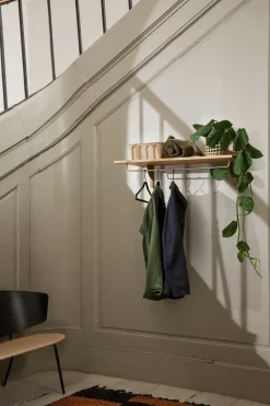 Estante con barra Sector 37 x 87 cm, Oak-black brass