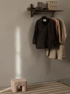 Estante con barra Sector 37 x 87 cm, Smoked Oak, brass