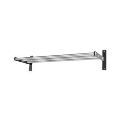 Estante de recibidor 12, Acero/negro, aluminio con revestimiento negro