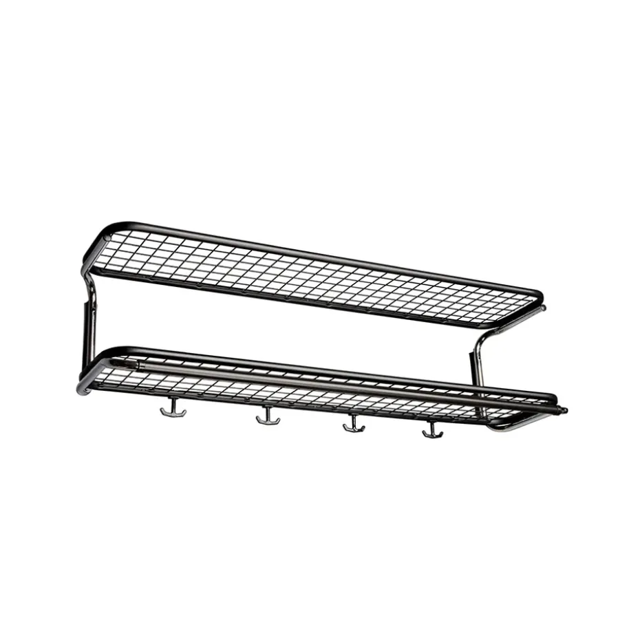 Estante sombrerero Classic 650, Negro/cromo, 2 niveles, 90 cm