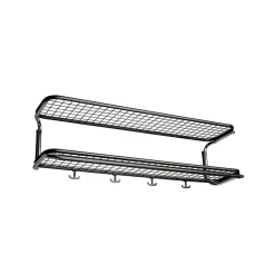 Estante sombrerero Classic 650, Negro/cromo, 2 niveles, 70 cm