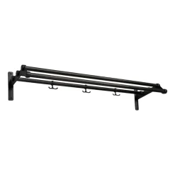 Estante sombrerero Nostalgi 291 100 cm, roble teñido de negro-negro