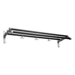 Estante sombrerero Nostalgi 291 100 cm, roble teñido de negro-aluminio