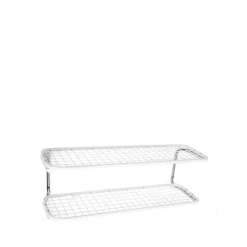 Estante zapatero Classic 650, Blanco/cromo, 2 niveles, 90 cm