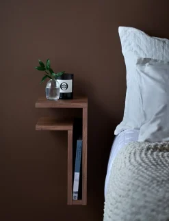 Estantería de pared F-shelf nogal, estante a la izquierda