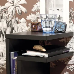 Estantería de pared F-shelf, negro, estante a la derecha