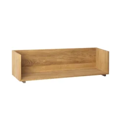 Estantería de pared Stack, Oak, soportes en nogal aceitado oscuro