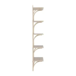 Estantería Levi de 5 baldas, Roble pigmentado en blanco-aluminio, 90 cm
