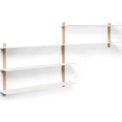 Estantería Nivo B, roble claro-blanco