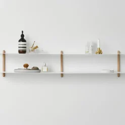 Estantería Nivo C, roble claro-blanco