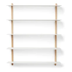 Estantería Nivo E, roble claro-blanco