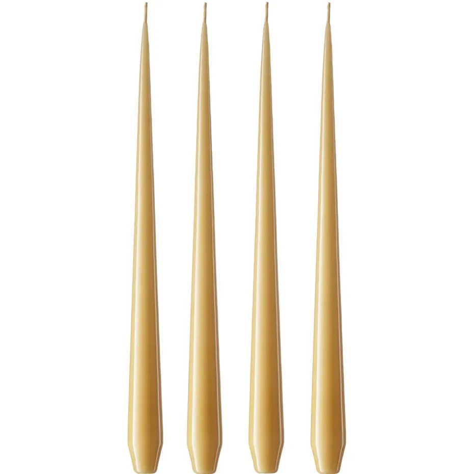 ester & erik 4 Velas lacadas, beige 14/2-0, 32 cm