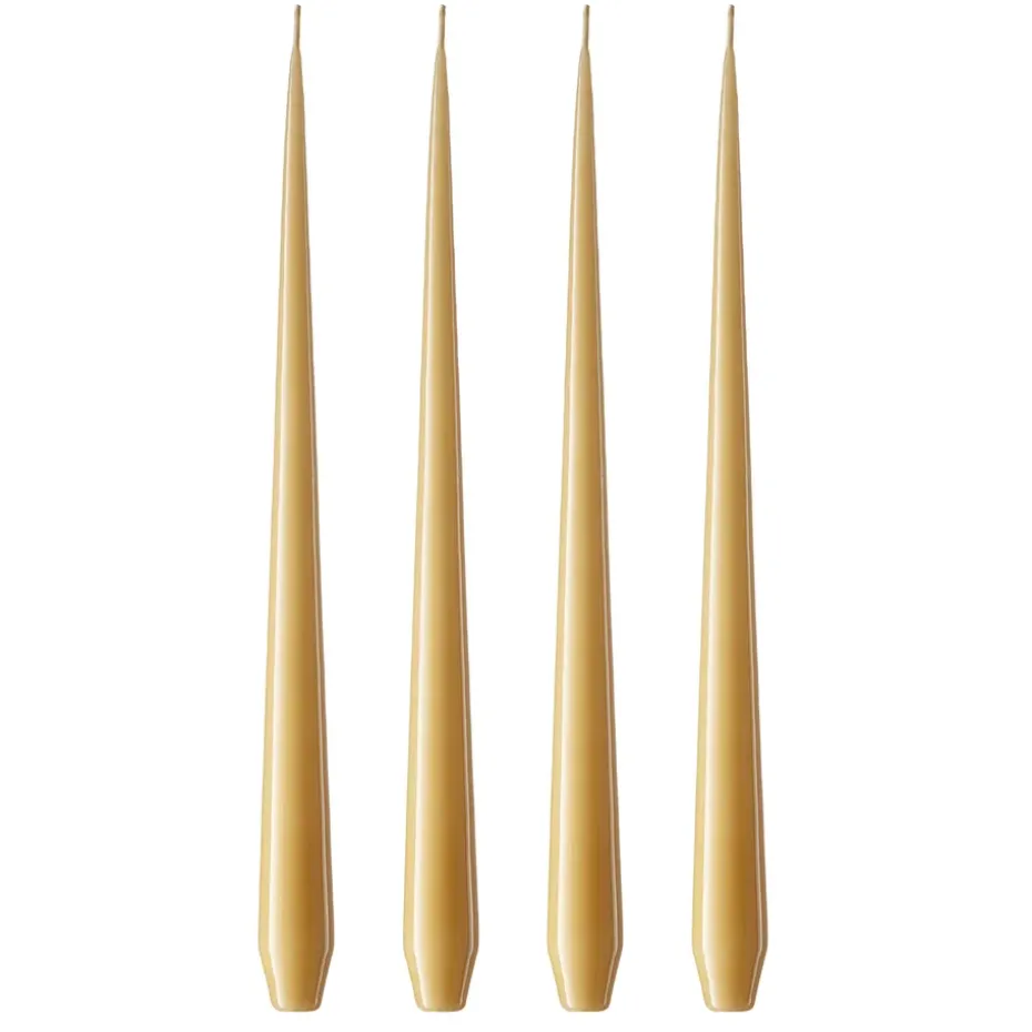ester & erik 4 Velas lacadas, beige 14/2-0, 42 cm