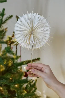 Estrella para árbol Dusk, Blanco, Ø10 cm