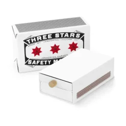 Funda para cerillas Three Stars grande, Blanco