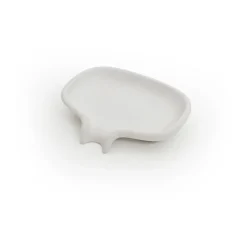 Jabonera con drenaje Soap Saver Flow hormigón, Blanco