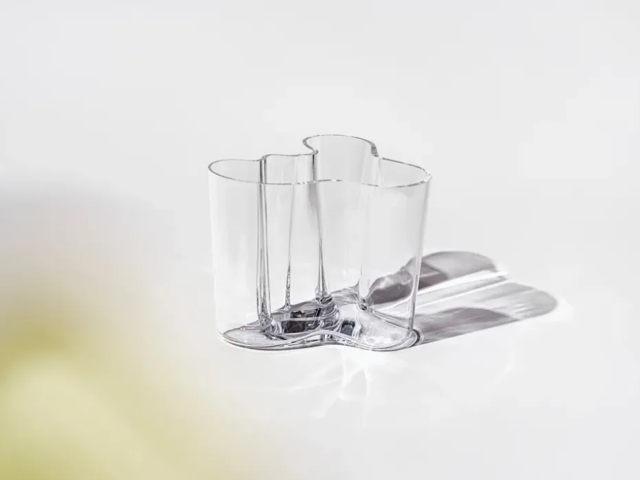 Jarrón Alvar Aalto transparente, 160 mm