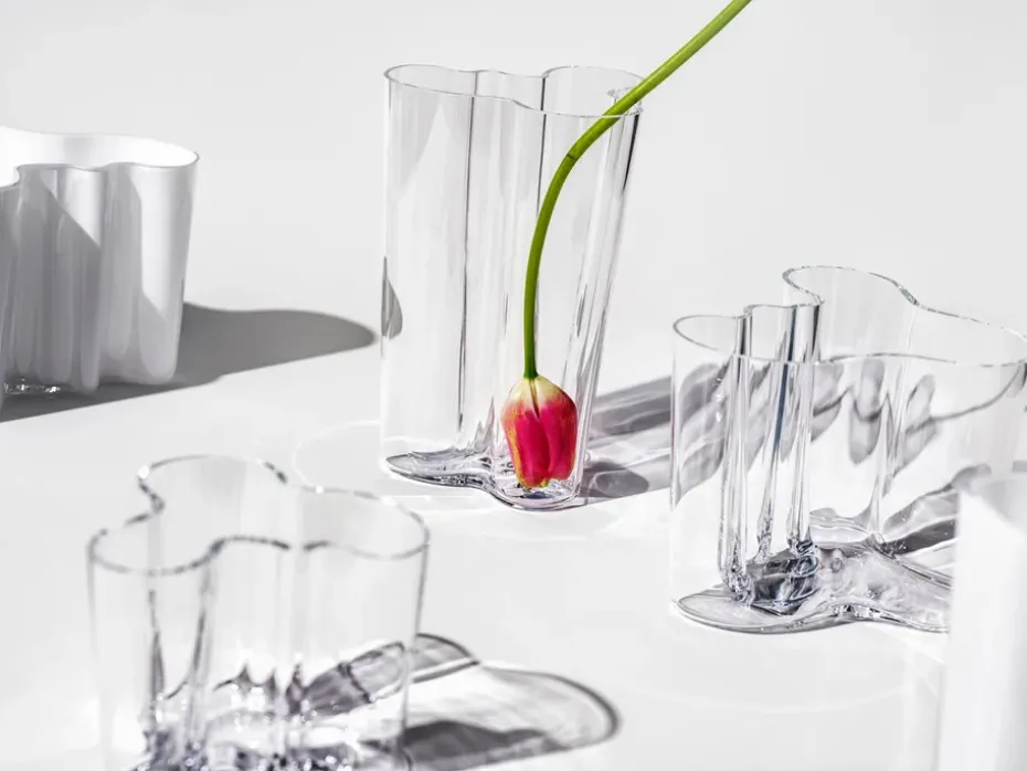 Jarrón Alvar Aalto transparente, 160 mm