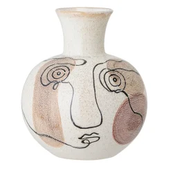 Jarrón Bloomingville pintado a mano 22,5 cm, blanco