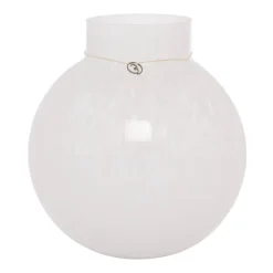 Jarrón de vidrio redondo Ernst blanco, H22 cm Ø21 cm