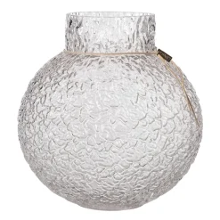 Jarrón de vidrio transparente Ernst con estructura, Ø29 cm