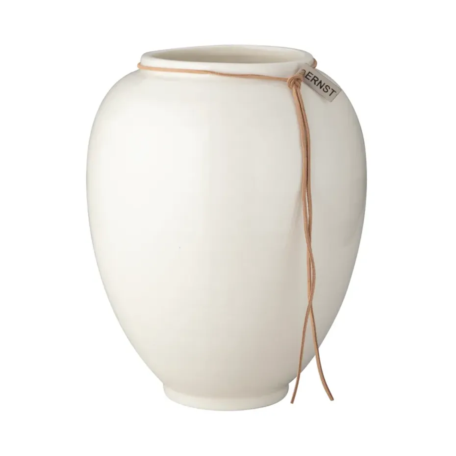 Jarrón Ernst esmalte blanco, 22 cm