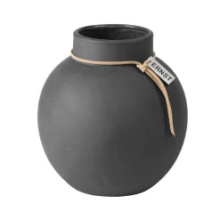 Jarrón Ernst gres gris oscuro, 14 cm