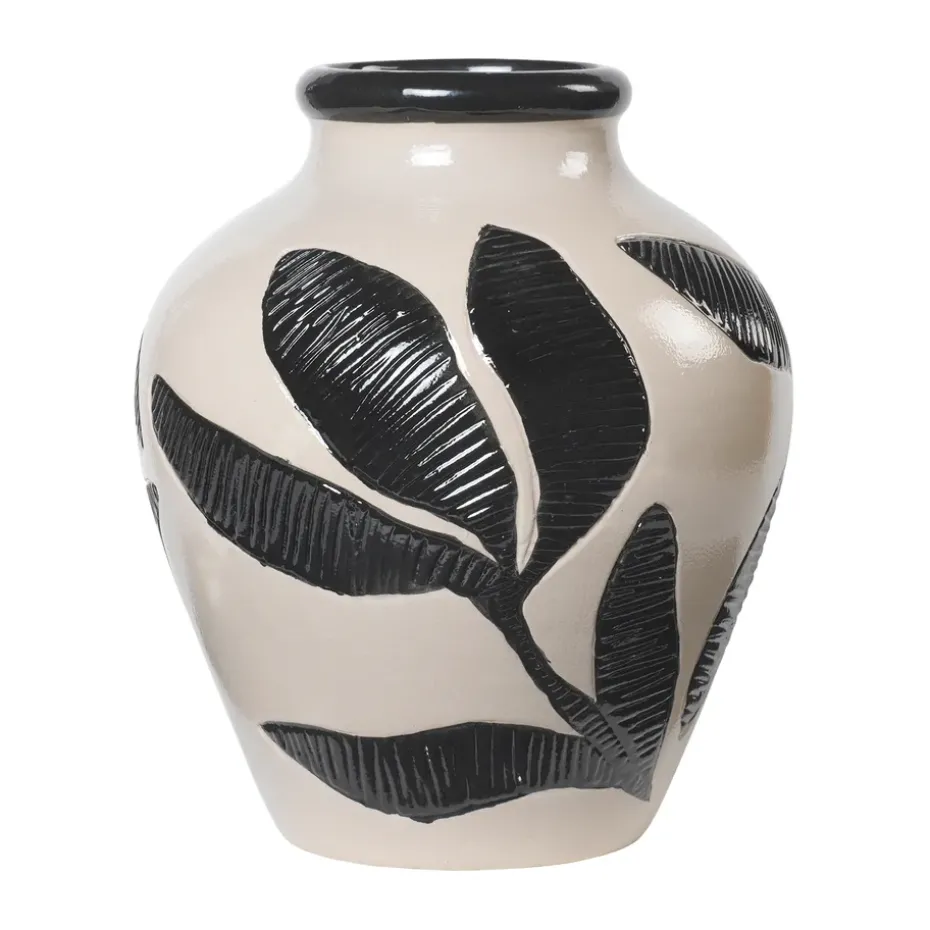 Jarrón Herbert 30 cm, Black-rainy day green