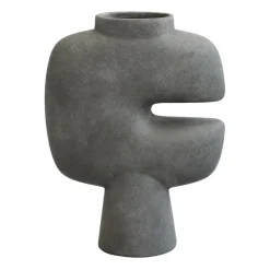 Jarrón mediano Tribal, Gris oscuro