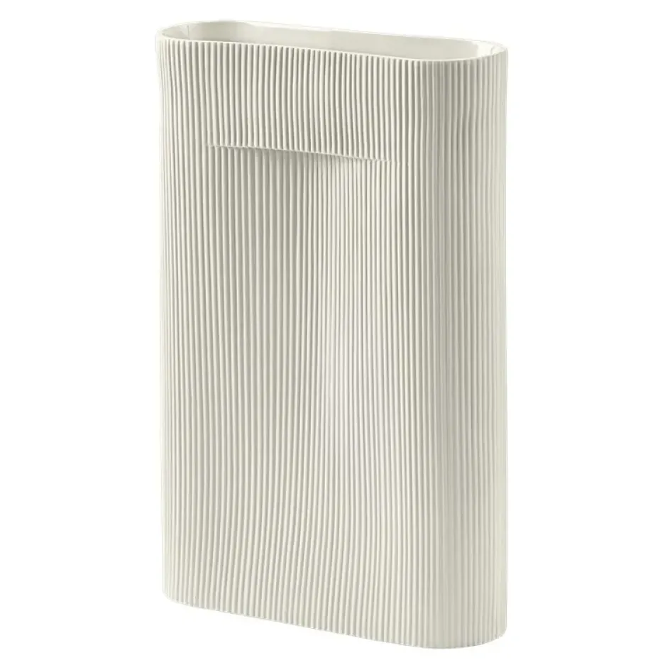 Jarrón Ridge 48,5 cm, Off white